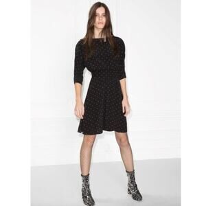 & Other Stories Black Star Print Mini Dress